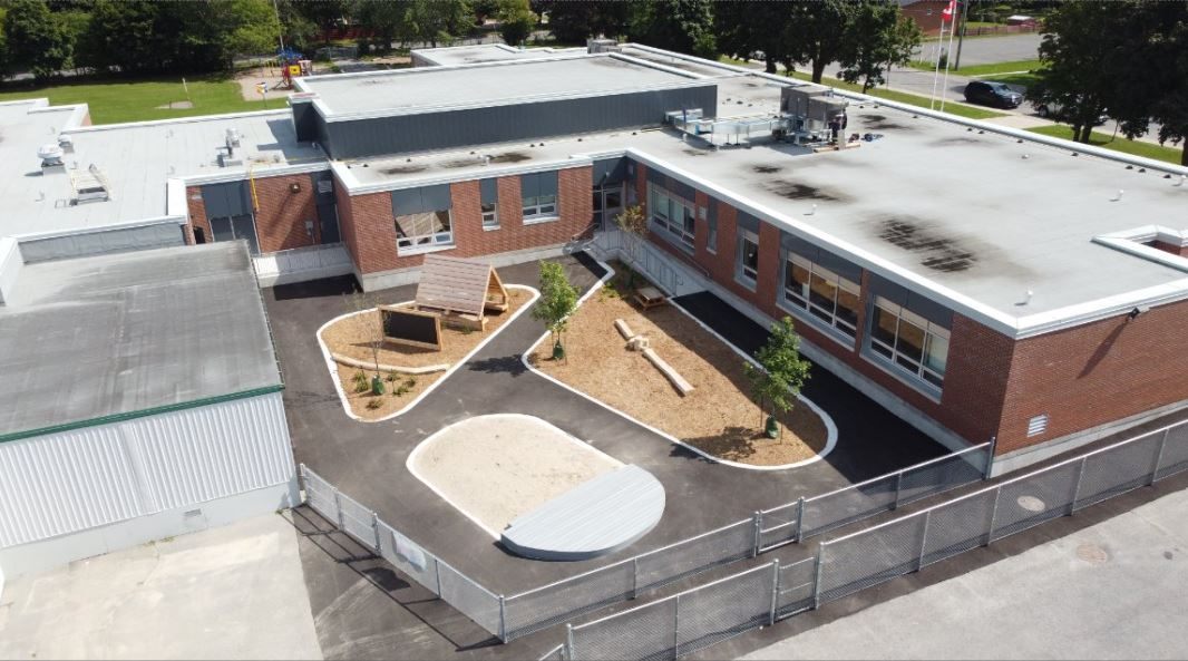 Image of Lord Strathcona playground area and rooftop.