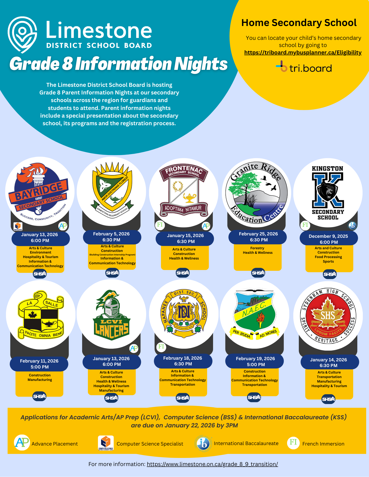Grade 8 Information Nights 2026