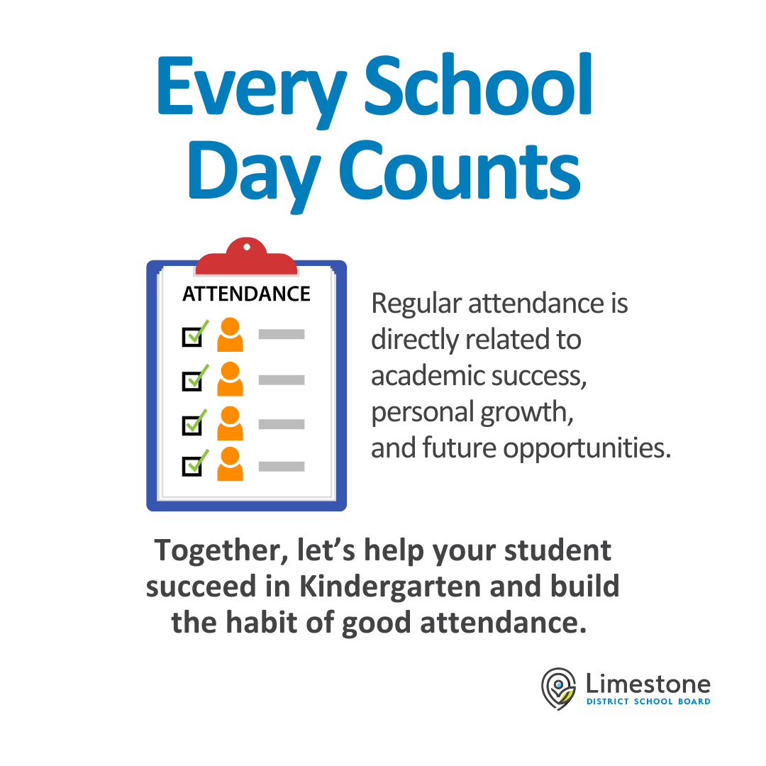 Image of social media graphic for Attendance Matters Kindergarten