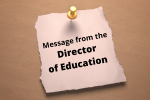 website Message from the Director of Education